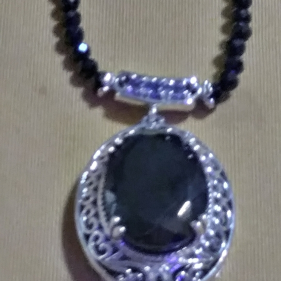 NWT-TANZANITE & TAHITIAN, BLACK SPINEL. STERLING. 20" - Picture 5 of 11